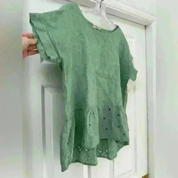 Terzo Millennio‎ Lagenlook Short Sleeve Linen Made In Italy Regular fit Size S - Picture 4 of 7